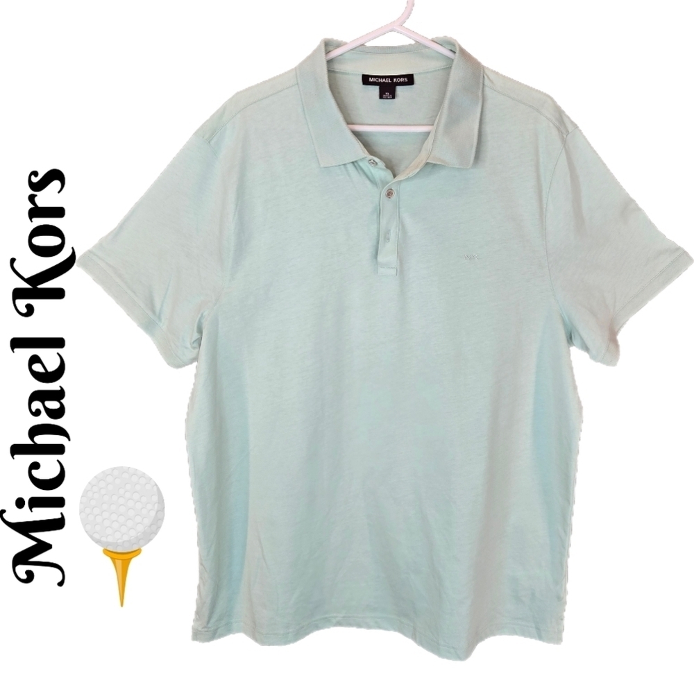Michael Kors Mens 100% Cotton Pull Over Top Sz XL Mint Green **Missing Button**